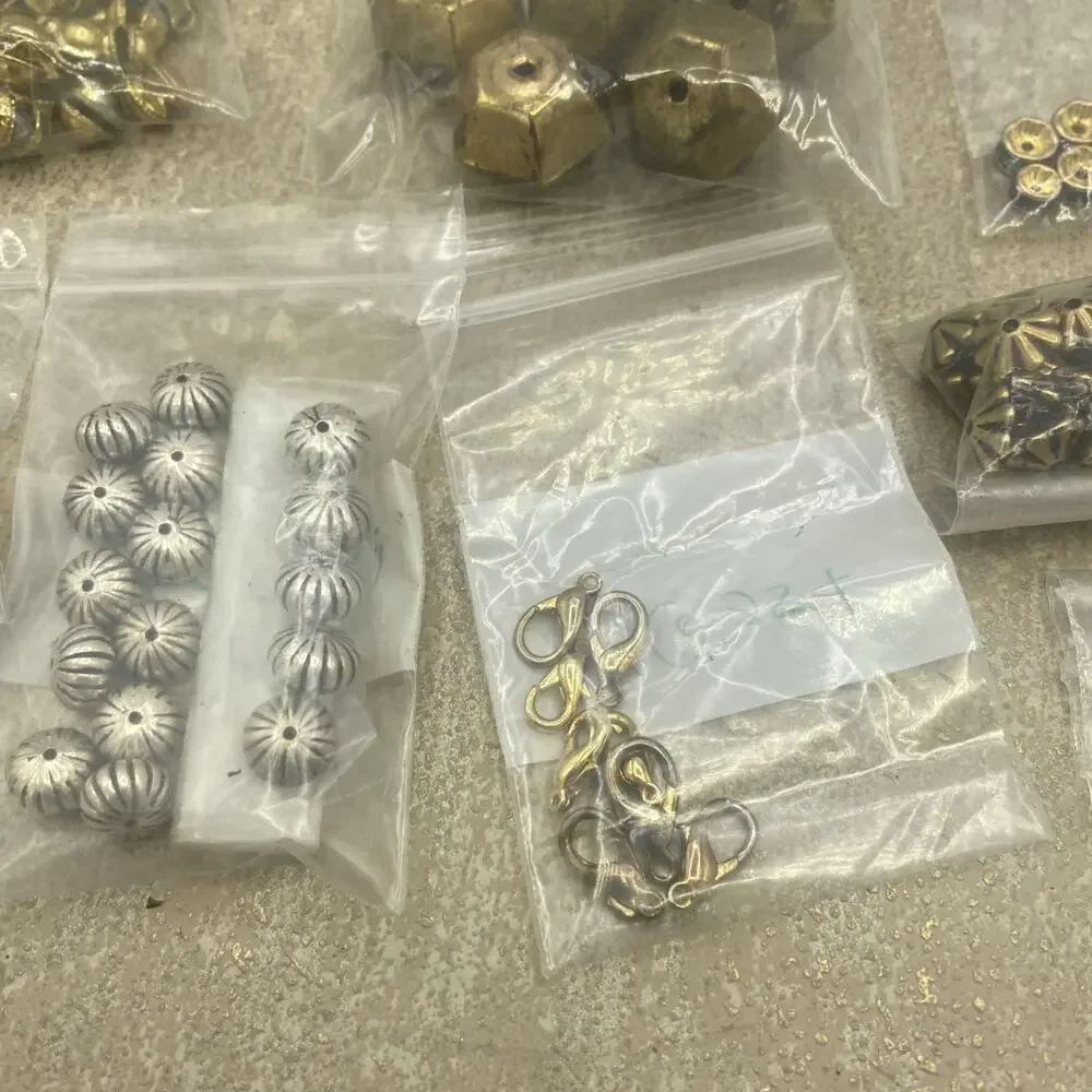 ASSORTED MIXED LOT JEWELRY CRAFT MAKING FINDINGS CLASPS BACKINGS HOOKS BEADS NEW